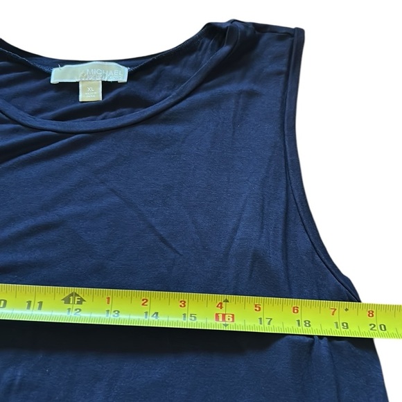 Micheal Micheal Kors XL Navy Blue Sleeveless Top ,tunic with Patterned Hem,hi-lo - Picture 7 of 13